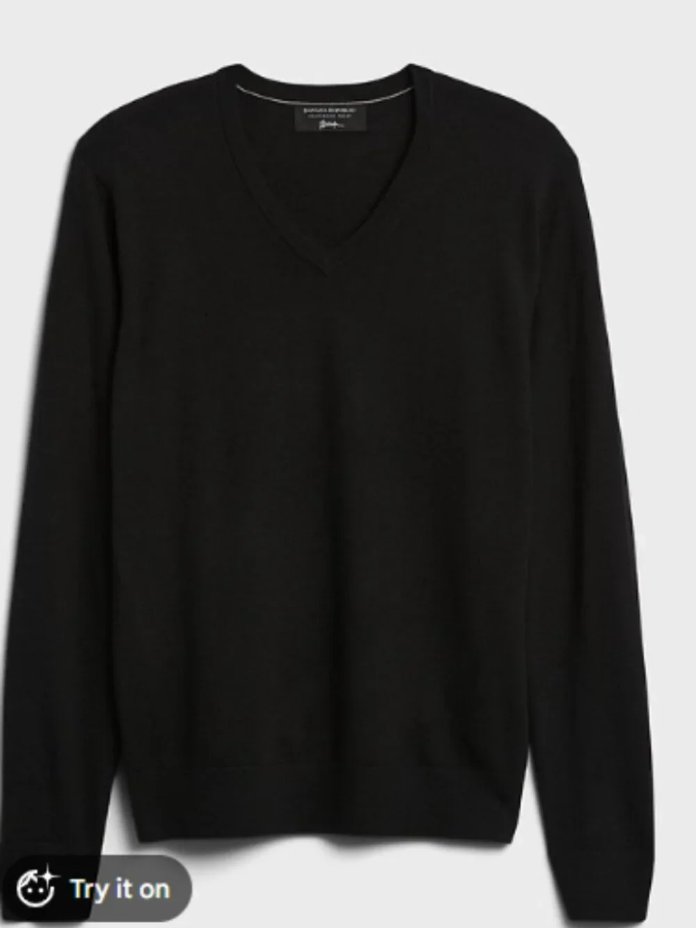 Banana Republic Merino V-Neck Sweater Black Men Size L